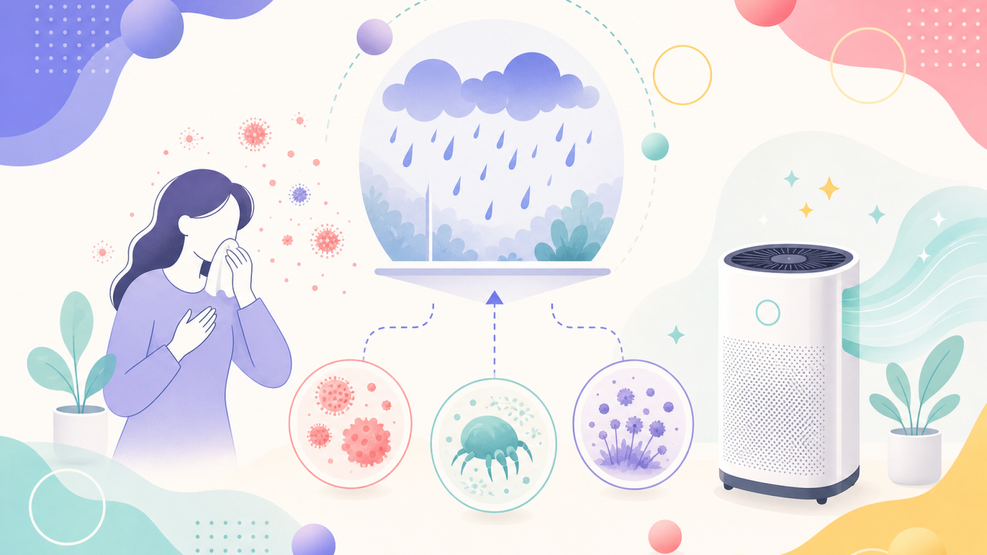 為什麼梅雨季容易過敏？醫師解析3大隱藏過敏原與空氣清淨機正確設定法